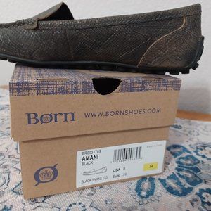 Born Amani Black Snake loafer